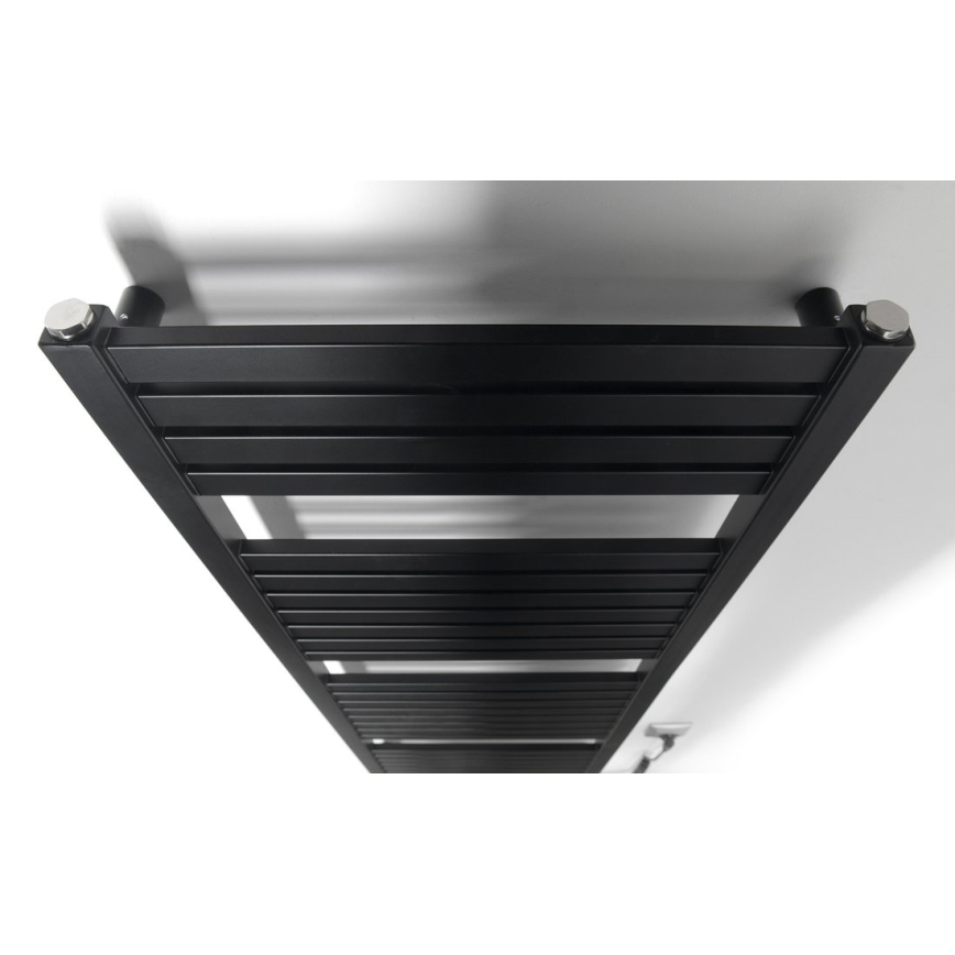 Aqualine - Fürdőszobai elektromos radiátor TONDI-E 500W/230V 133 cm matt fekete egyenes