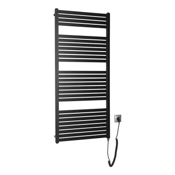 Aqualine - Fürdőszobai elektromos radiátor TONDI-E 600W 133x60 cm matt fekete