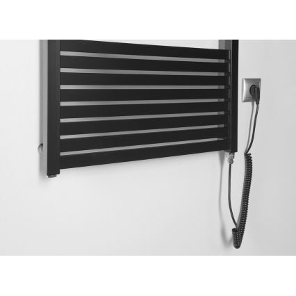 Aqualine - Fürdőszobai elektromos radiátor TONDI-E 800W 169x60 cm matt fekete