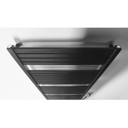Aqualine - Fürdőszobai elektromos radiátor TONDI-E 800W/230V 169 cm matt fekete egyenes
