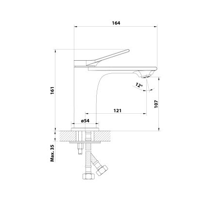 Aqualine - Mosdócsap BOLERO fényezett króm