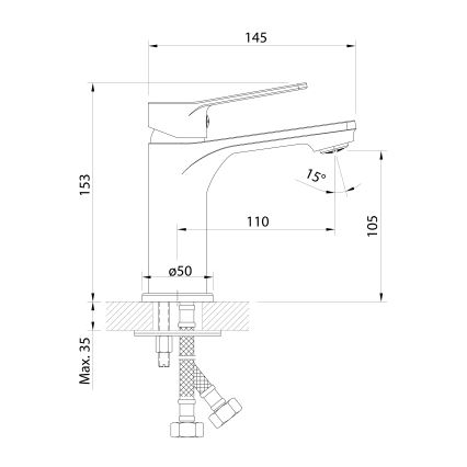 Aqualine - Mosdócsap SINTRA fényezett króm