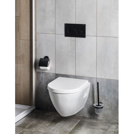 Aqualine - Fali WC kefe SAMBA tejüveg/matt fekete