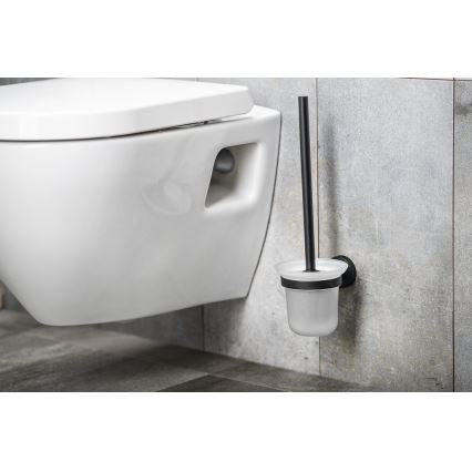 Aqualine - Fali WC kefe SAMBA tejüveg/matt fekete
