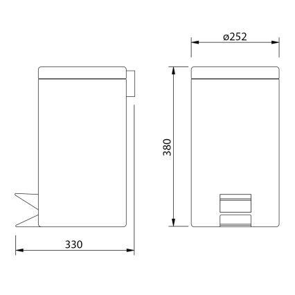 Aqualine - Szeméttároló SIMPLE LINE 12 l csiszolt rozsdamentes