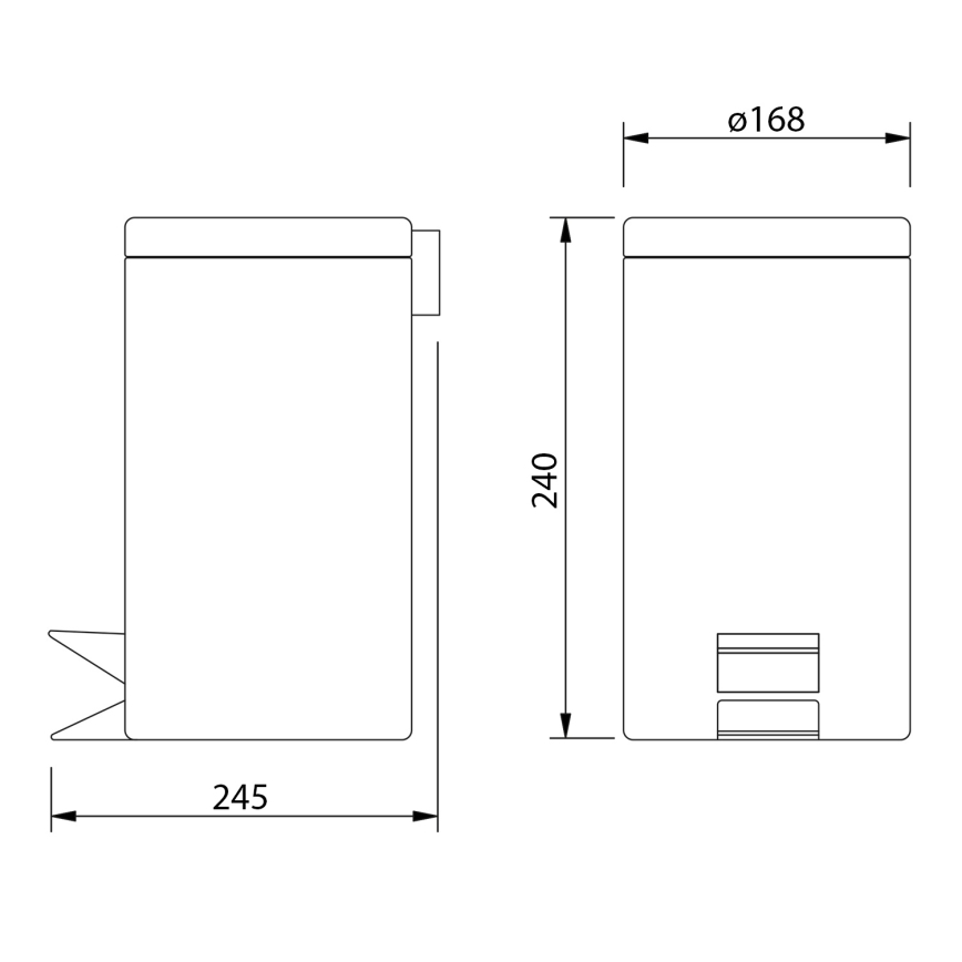 Aqualine - Szeméttároló SIMPLE LINE 3 l csiszolt rozsdamentes