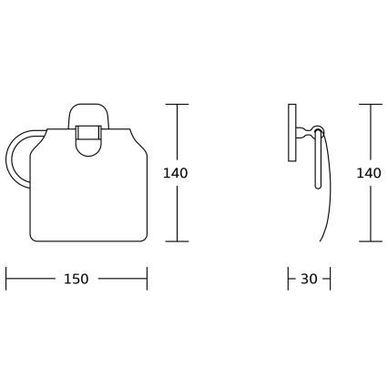 Aqualine - WC-papír tartó fedéllel RUMBA fényezett króm