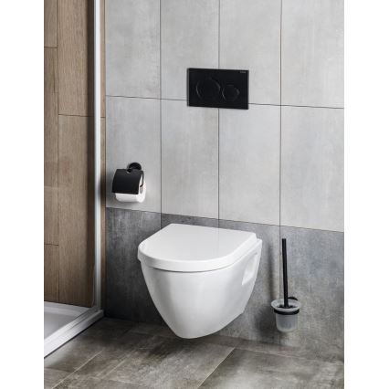 Aqualine - WC-papír tartó fedéllel SAMBA fekete