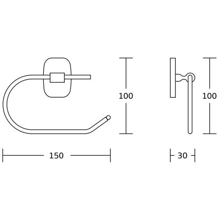 Aqualine - WC-papír tartó RUMBA fényezett króm