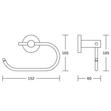 Aqualine - WC-papír tartó SAMBA fekete