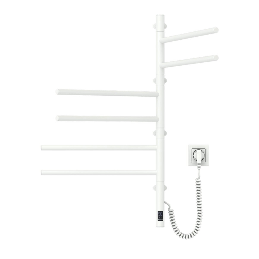 ARABESQUE elektromos, forgatható törölközőszárító termosztáttal, 105 W, 80 x 49 cm, fehér