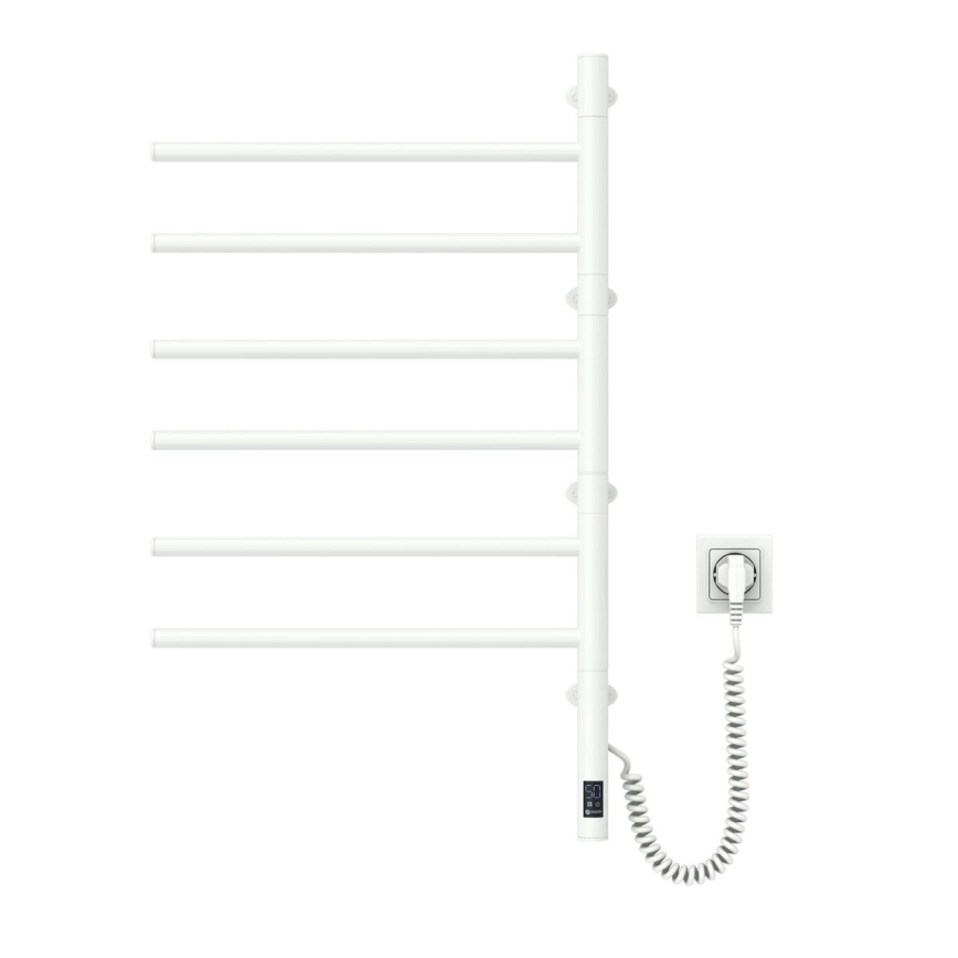 ARABESQUE elektromos, forgatható törölközőszárító termosztáttal, 105 W, 80 x 49 cm, fehér