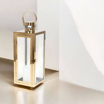 Arany dekoratív lámpás, 38 cm