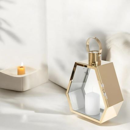 Arany dekoratív lámpás, 43 cm