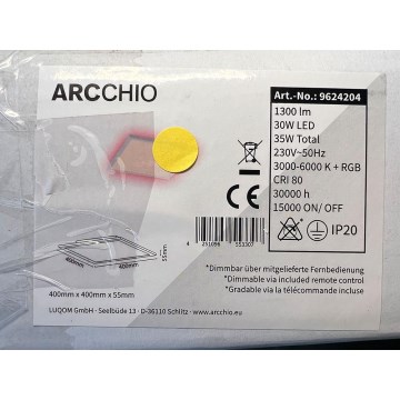 Arcchio - LED RGBW Dimmeres mennyezeti lámpa BRENDA LED/30W/230V + távirányító