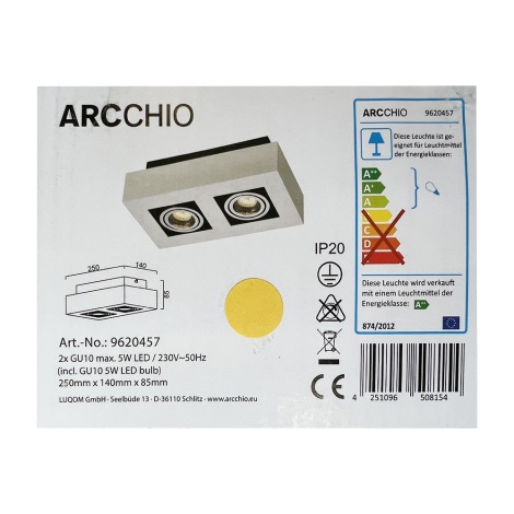 Arcchio - LED Spotlámpa VINCE 2xGU10/5W/230V