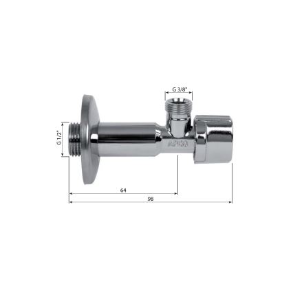 Arco - A-80 sarokszelep 1/2'' fényes króm