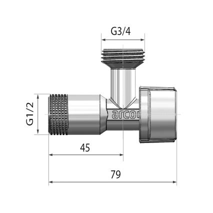 Arco - fényes króm mosógépszelep