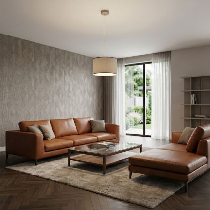 ARDEN kábellel függesztett csillár 1xE27/15W/230V, átmérő 40 cm, bézs