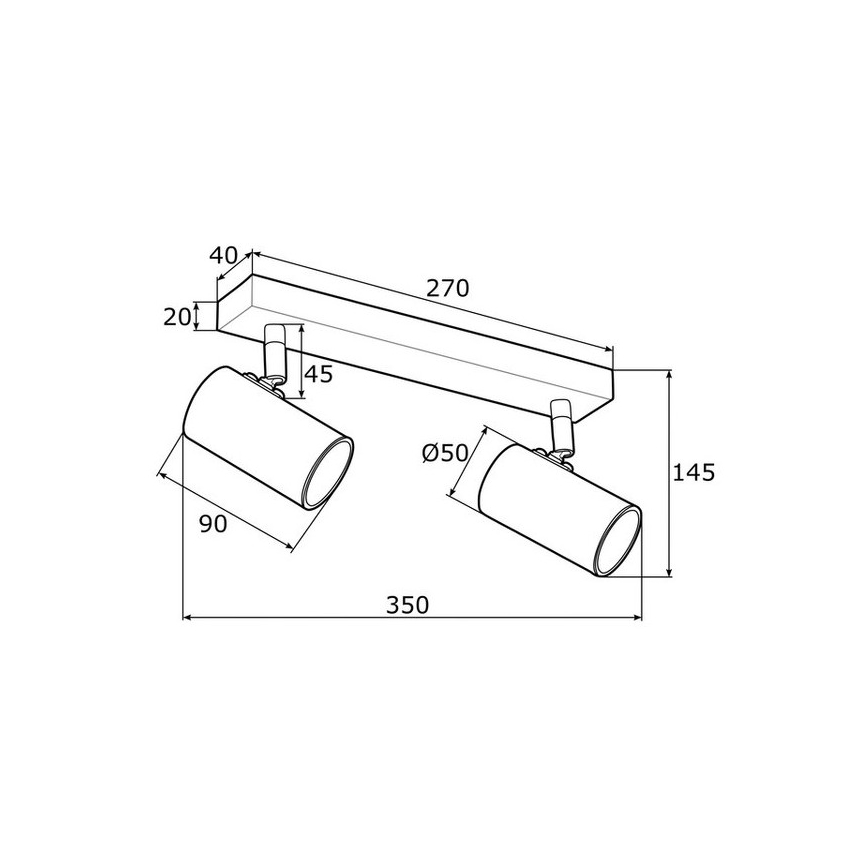 Argon 0889 - Spotlámpa LAGOS 2xGU10/5W/230V sárgaréz/fekete