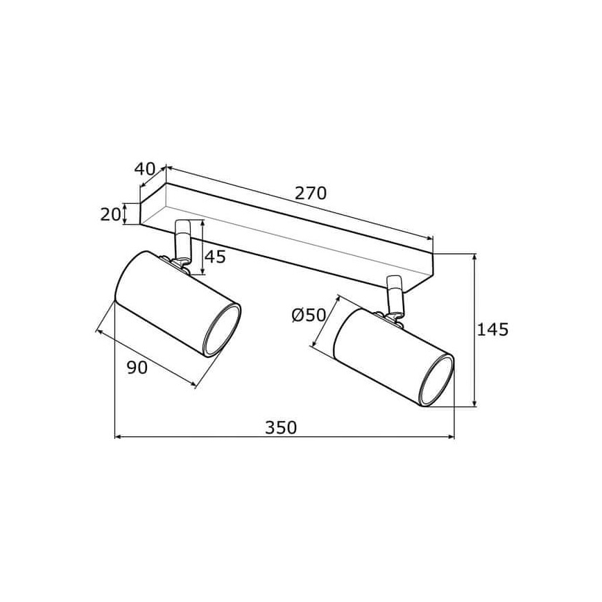 Argon 0890 - Spotlámpa LAGOS 2xGU10/5W/230V fehér/arany
