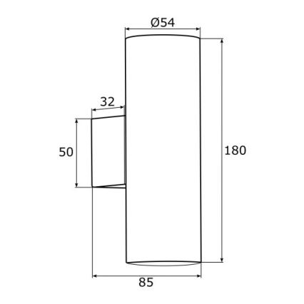 Argon 0909 - Fali lámpa MITOS 2xGU10/5W/230V fekete
