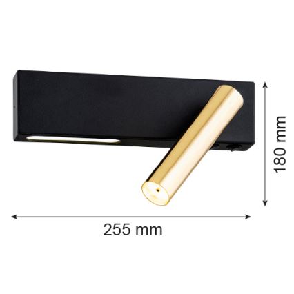 Argon 1050 - LED fali spotlámpa JASPER 1xG9/6W/230V + LED/4,5W arany