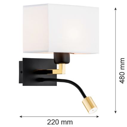 Argon 1051 - LED Fali lámpa BILL 1xE27/15W/230V + LED/4,5W