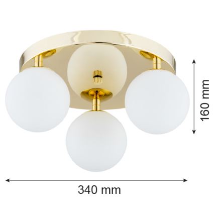Argon 1413 - Fürdőszobai mennyezeti lámpa FLAVIO 3xE14/7W/230V IP44