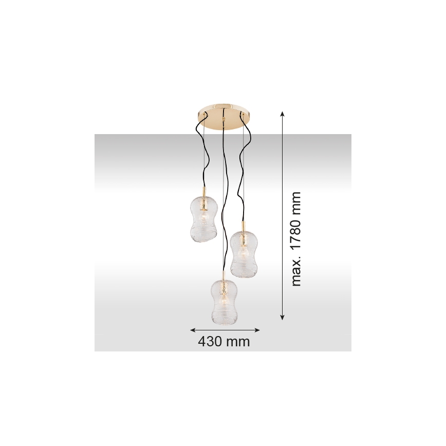 Argon 1464 - Csillár zsinóron CADIZ 3xE27/15W/230V