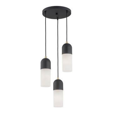 Argon 1467 - Csillár zsinóron BURGOS 3xE27/15W/230V fekete