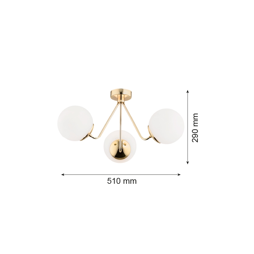 Argon 1481 - Felületre szerelhető csillár TOMAR 3xE27/15W/230V sárgaréz