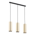 Argon 1486 - Csillár zsinóron LINEA 3xE27/15W/230V sárgaréz/fekete