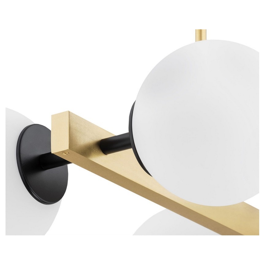 Argon 1767 - Csillár rúdon FREEMONT 4xE27/15W/230V arany/fehér/fekete