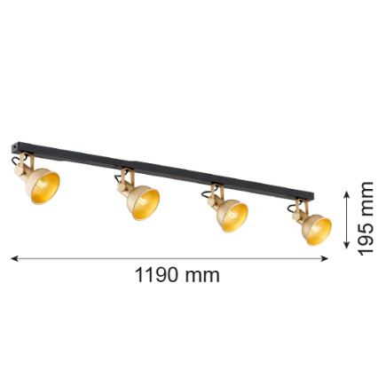 Argon 1801 - Spotlámpa LENORA 4xE14/7W/230V arany/fekete