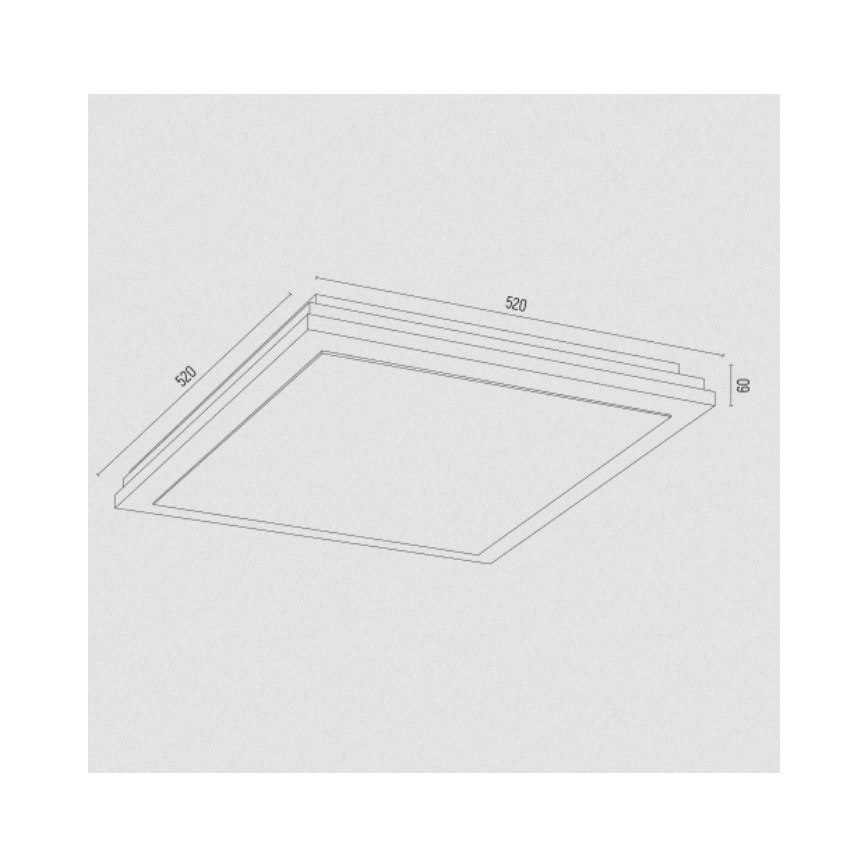 Argon 1804 - Mennyezeti lámpa CASERTA 4xE27/15W/230V 52x52 cm