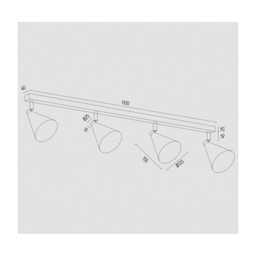 Argon 1805 - Spotlámpa LUCINDA 4xE14/7W/230V fekete/arany