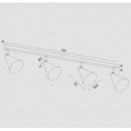 Argon 1807 - Spotlámpa LUCINDA 4xE14/7W/230V arany