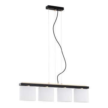 Argon 1814 - Csillár zsinóron CANOA 4xE27/15W/230V fekete