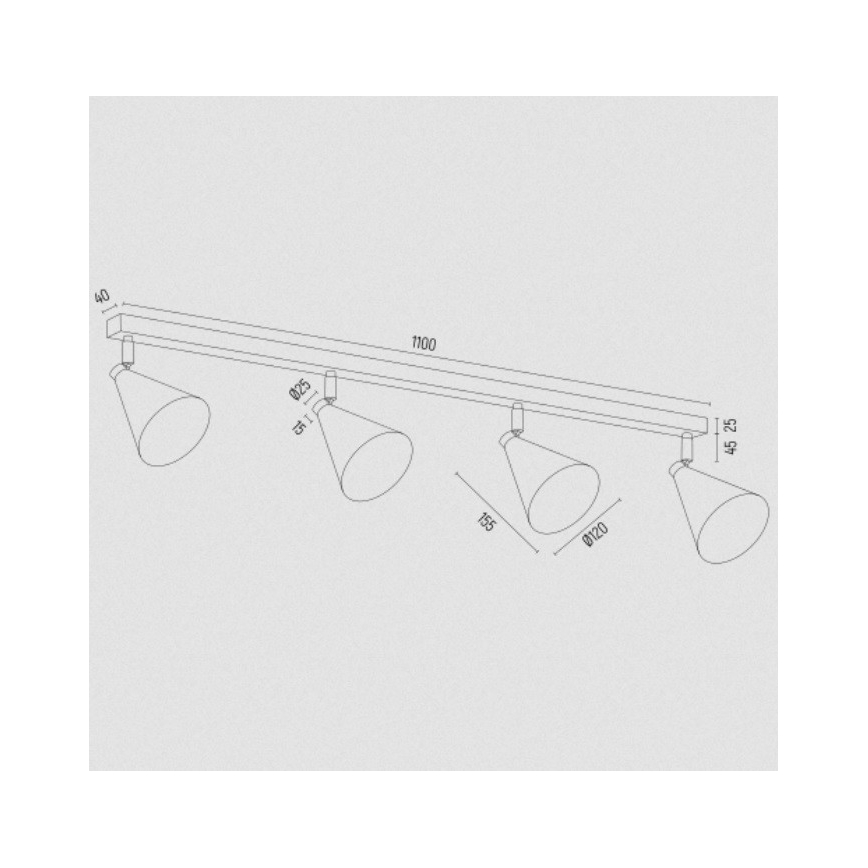 Argon 1817 - Spotlámpa LUCINDA 4xE14/7W/230V fekete