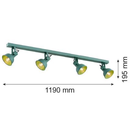 Argon 1819 - Spotlámpa LENORA 4xE14/7W/230V zöld