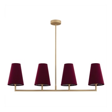 Argon 1829 - Csillár rúdon SAFIANO 4xE27/15W/230V Burgundi