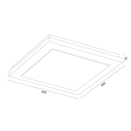 Argon 1868 - Mennyezeti lámpa TABOR 4xE27/15W/230V 42x42 cm szürke