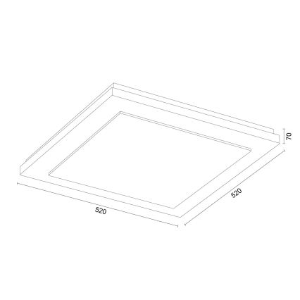 Argon 1870 - TABOR mennyezeti lámpatest 4xE27/15W/230V 52x52 cm fehér