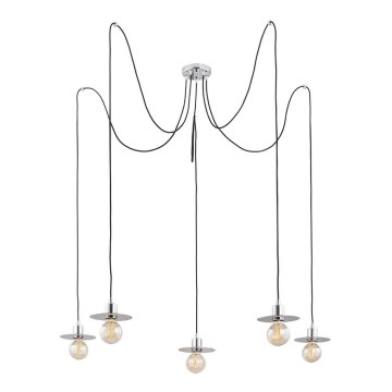 Argon 2079 - Csillár zsinóron CORSO 5xE27/15W/230V pók fényezett króm