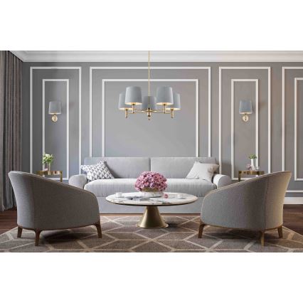 Argon 2085 - Mennyezeti lámpa rúdon PONTE 5xE27/15W/230V réz/kék