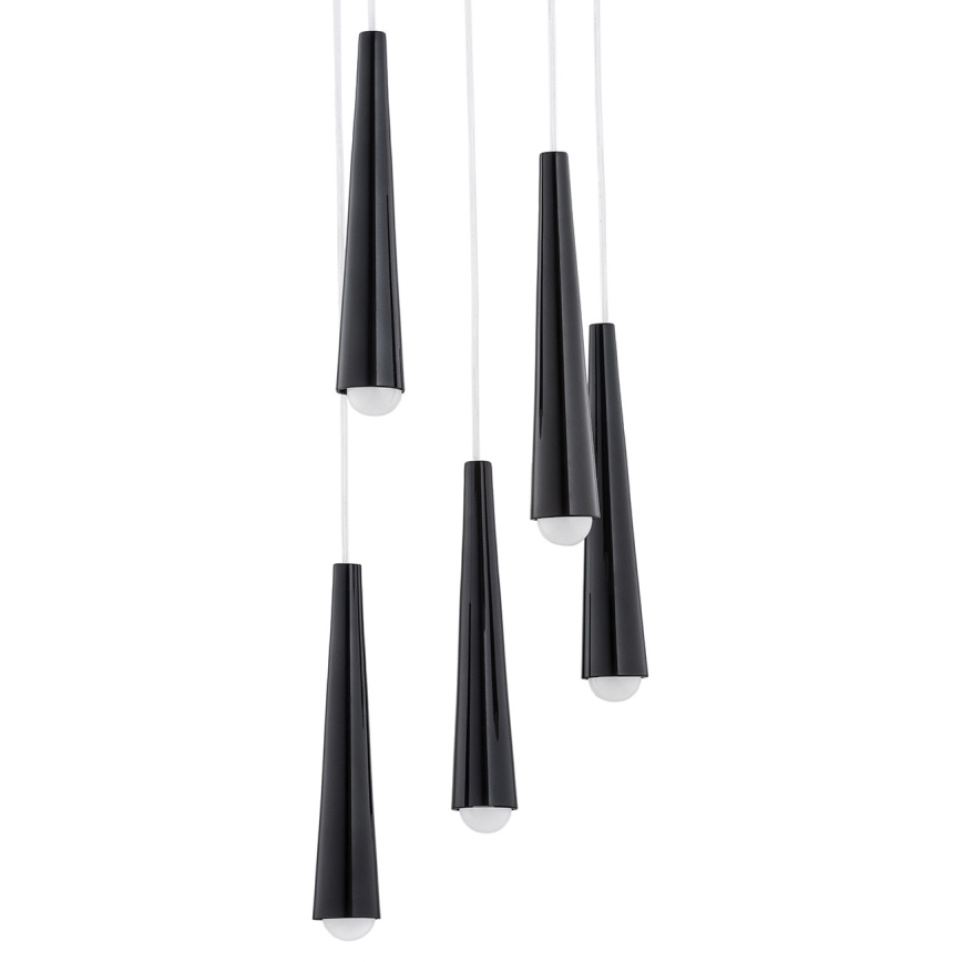 Argon 2103 - Csillár zsinóron HOLLYWOOD 5xE14/7W/230V fekete