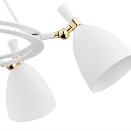 Argon 2117 - Csillár rúdon CHARLOTTE 5xE27/15W/230V fehér/arany