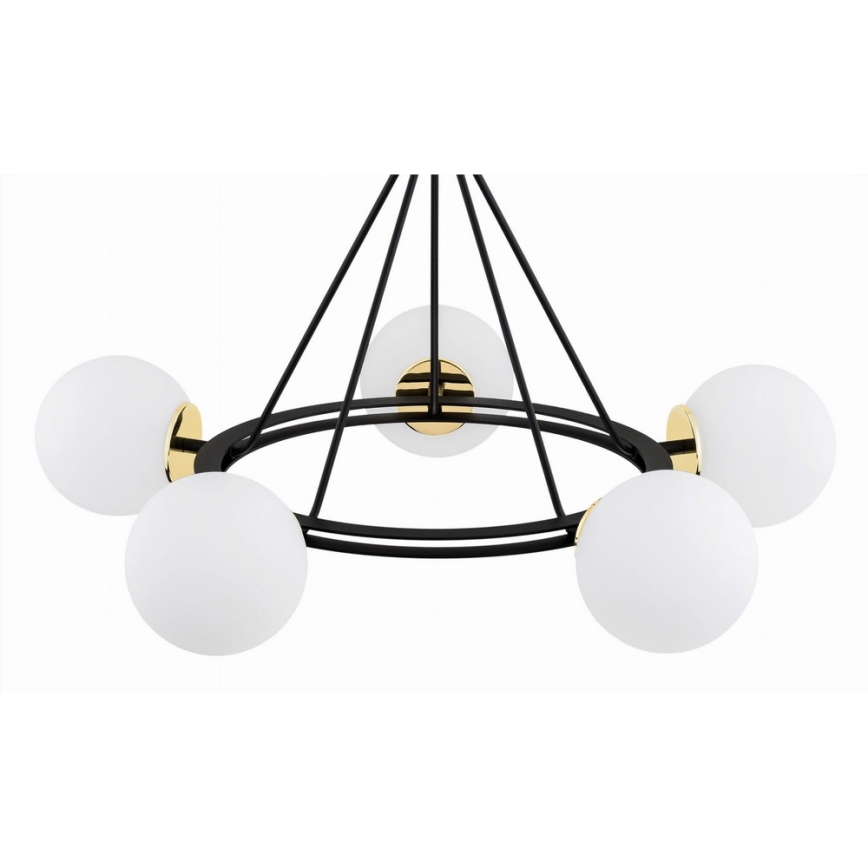 Argon 2119 - Csillár rúdon AMALFI 5xE27/15W/230V fekete/fehér