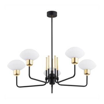 Argon 2128 - Rúdra szerelt RAVELLO csillár 5xE14/15W/230V fekete/arany